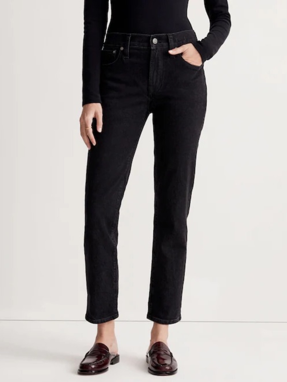 Like New Madewell Mid Rise Perfect Vintage Jeans Clean Black